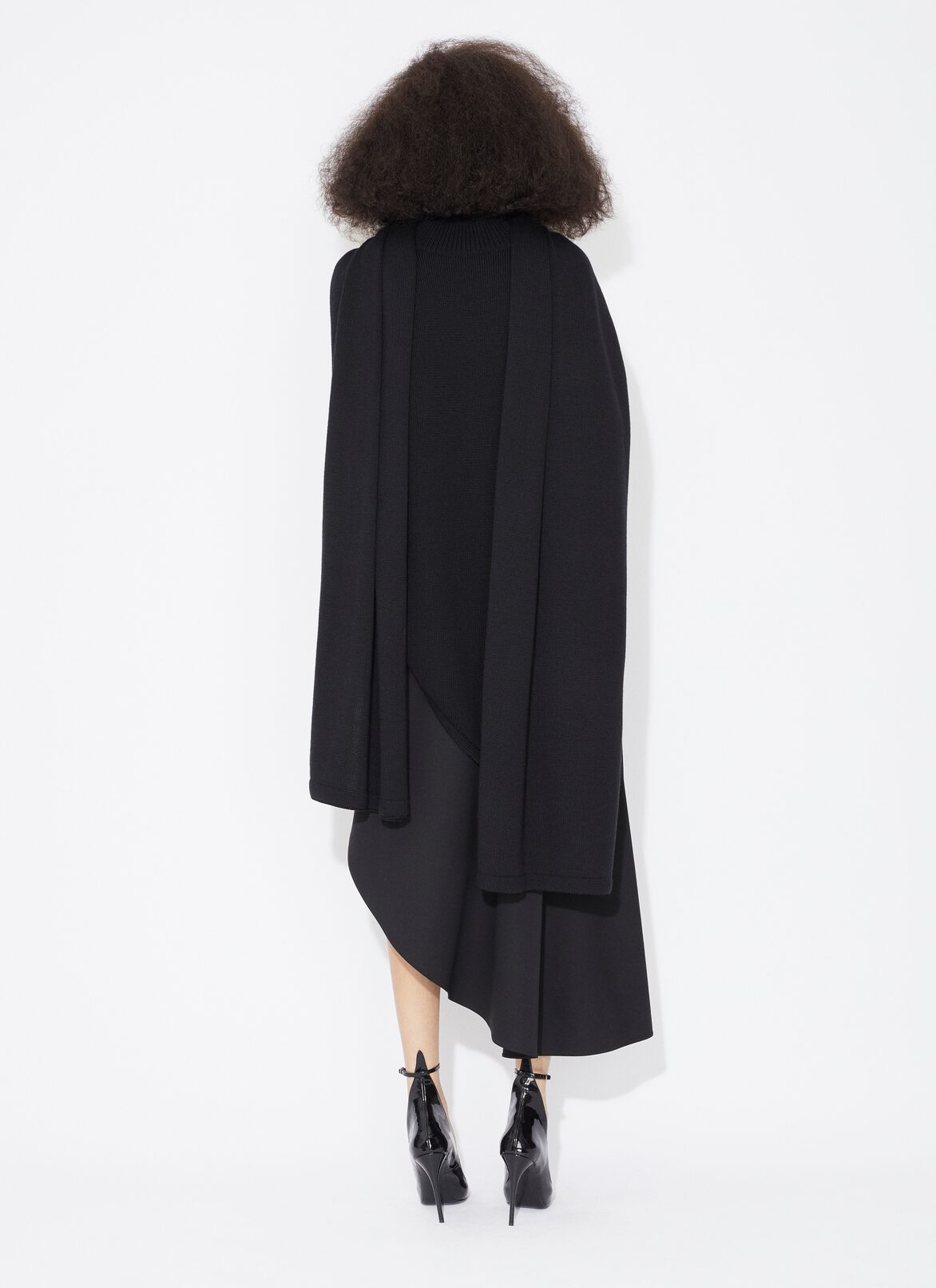 FLUID ASYMMETRIC SKIRT ALAÏA BLACK FLUID ASYMMETRIC SKIRT